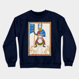 Cute Medieval Fish Knight illustration Crewneck Sweatshirt